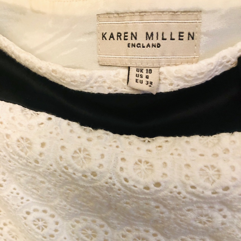 Karen Millen Crocheted White Skirt w/Satin Trim - Picture 6 of 8